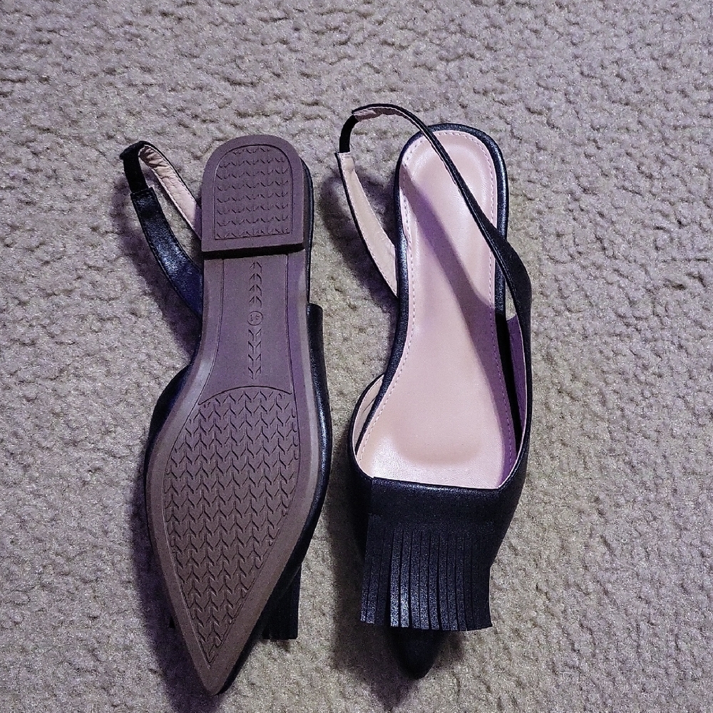 Black Slingback Flats
